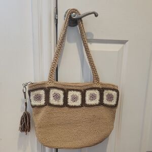 The Sak Crochet Tote - Tan and Brown